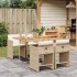 Set comedor de jardín 5 pzas con cojines ratán sintético