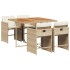 Set comedor de jardín 5 pzas con cojines ratán sintético