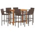 Mesa y taburetes de jardín 7 pzas madera acacia ratán PE