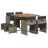 Set comedor jardín 9 pzas y cojines ratán sintético
