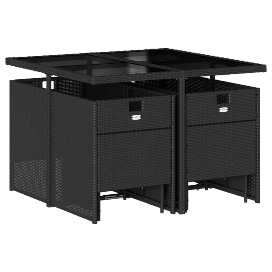 Set de comedor de jardín 9 pzas y cojines ratán sintético