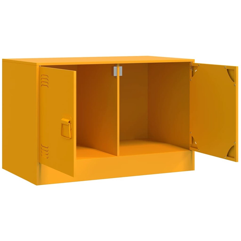Muebles para TV 2 unidades acero amarillo mostaza 67x39x44