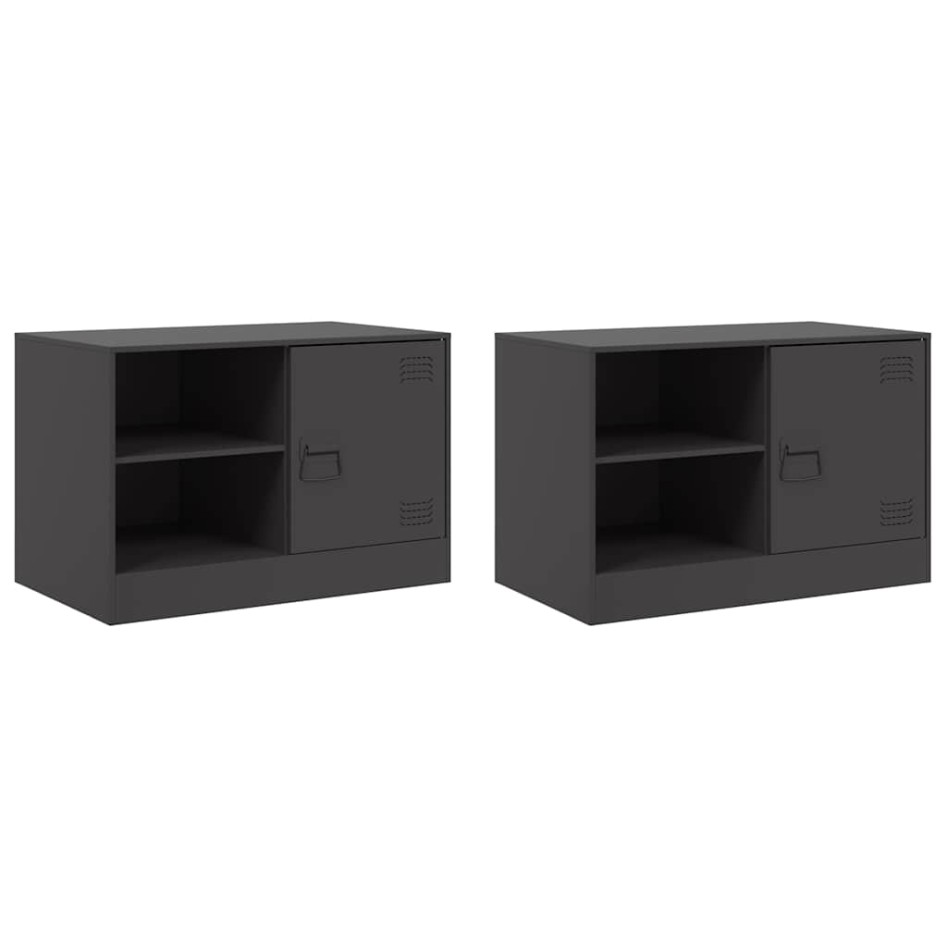 Muebles para TV 2 unidades acero negro 67x39x44