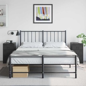 Mesitas de noche 2 unidades acero negro 34,5x39x62