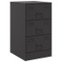 Mesitas de noche 2 unidades acero negro 34,5x39x62