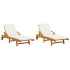 Tumbonas con cojines 2 uds madera maciza de acacia 200x68x83