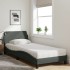 Cama con colchón tela gris oscuro 80x200