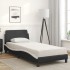 Cama con colchón cuero sintético negro y blanco 80x200