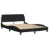 Cama con colchón tela negro 140x190