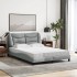 Cama con colchón tela gris claro 120x200