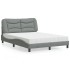 Cama con colchón tela gris claro 140x200