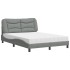 Cama con colchón tela gris claro 140x200