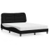 Cama con colchón tela negro 140x200