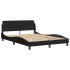 Cama con colchón tela negro 140x200
