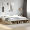 Estructura de cama madera de ingeniería roble Sonoma 200x200 cm