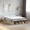 Estructura de cama madera de ingeniería roble Sonoma 160x200 cm