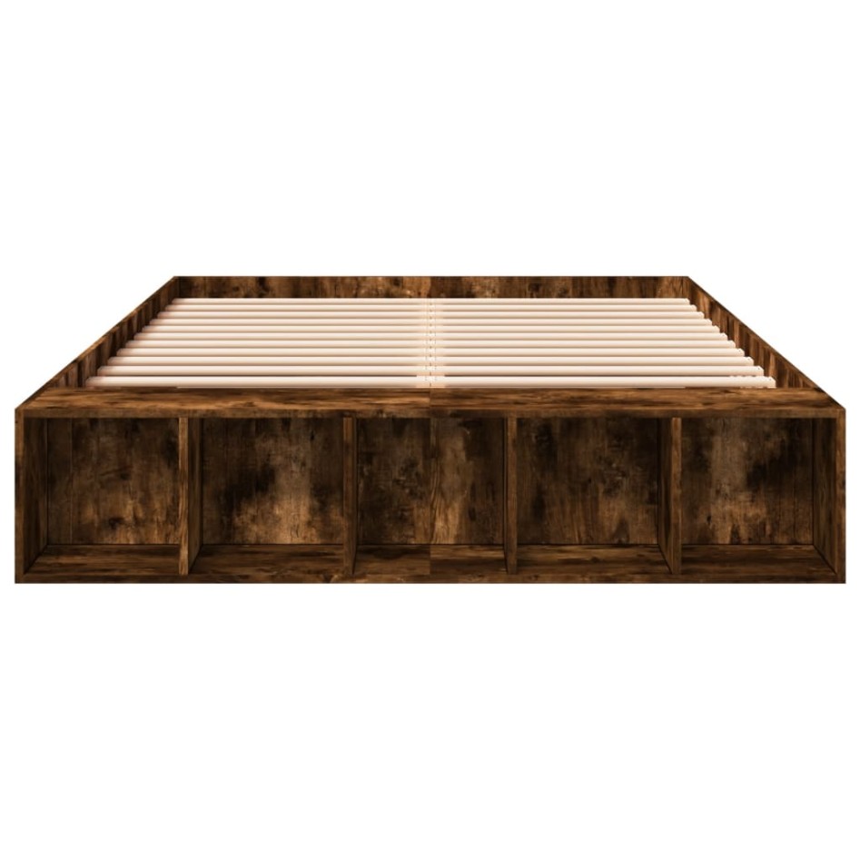 Estructura de cama madera de ingeniería roble ahumado