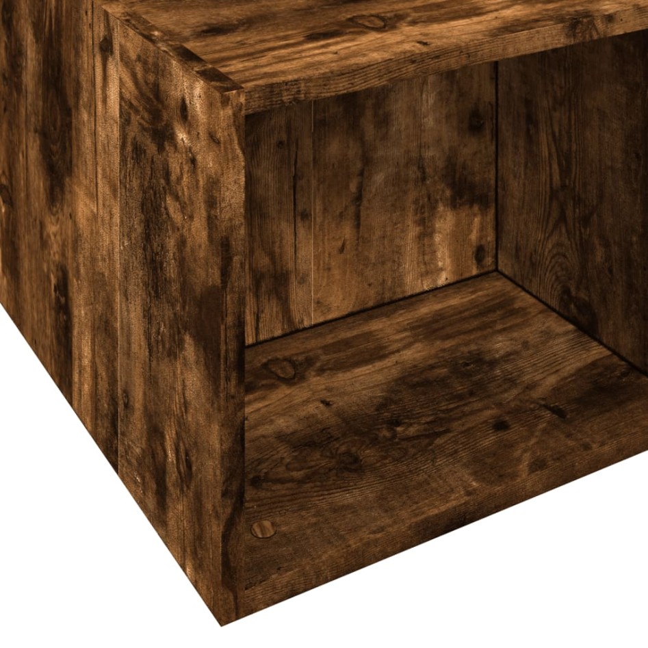 Estructura de cama madera de ingeniería roble ahumado