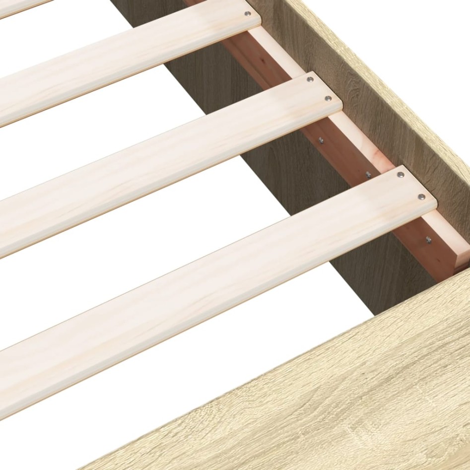 Estructura de cama madera de ingeniería roble Sonoma 120x200