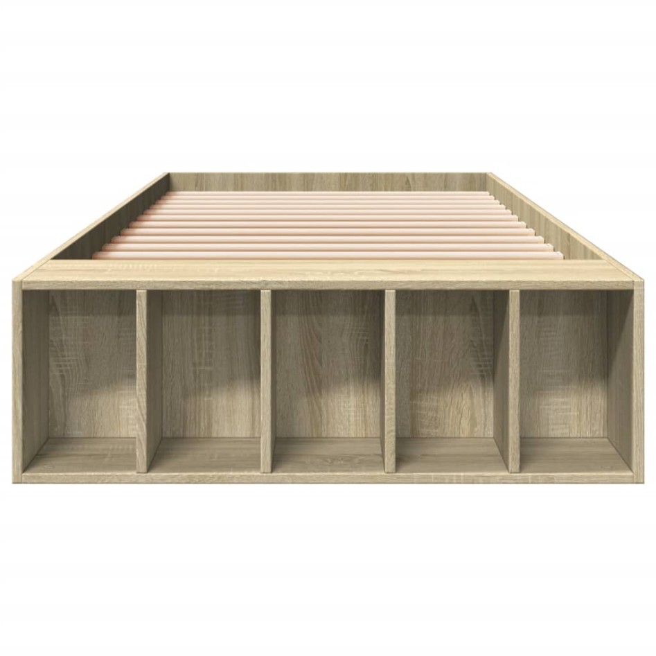 Estructura de cama madera de ingeniería roble Sonoma 90x200