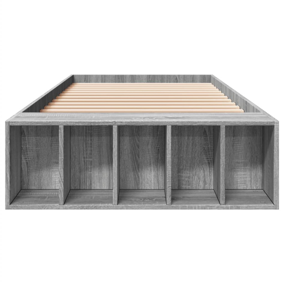 Estructura de cama madera de ingeniería gris Sonoma 100x200