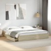 Cama con cajones madera ingeniería roble Sonoma 200x200 cm
