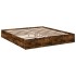 Cama con cajones madera de ingeniería roble ahumado 200x200