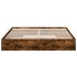 Cama con cajones madera de ingeniería roble ahumado 200x200