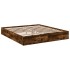 Cama con cajones madera de ingeniería roble ahumado 200x200