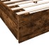 Cama con cajones madera de ingeniería roble ahumado 200x200