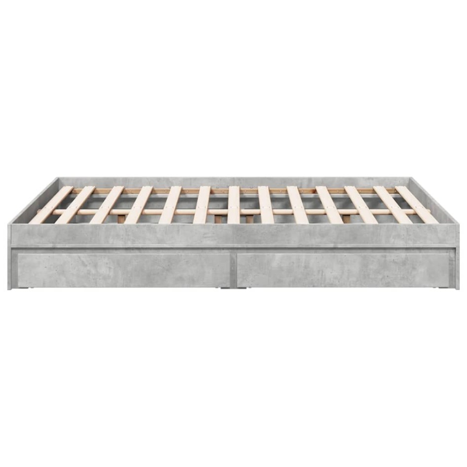 Cama con cajones madera ingeniería gris hormigón 120x200