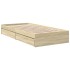 Cama con cajones madera ingeniería roble Sonoma 100x200