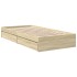 Cama con cajones madera ingeniería roble Sonoma 90x190