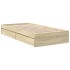 Cama con cajones madera ingeniería roble Sonoma 90x190
