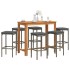Mesa y taburetes de jardín 7 pzas madera acacia ratán PE