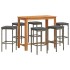 Mesa y taburetes de jardín 7 pzas madera acacia ratán PE