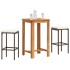 Mesa y taburetes de jardín 3 pzas madera acacia ratán PE