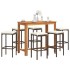 Mesa y taburetes de jardín 7 pzas madera acacia ratán PE