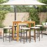 Mesa y taburetes de jardín 7 pzas madera acacia ratán PE