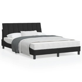Cama con colchón terciopelo negro 120x200