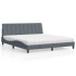 Cama con colchón terciopelo gris oscuro 180x200