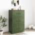 Aparador de acero verde oliva 67x39x107