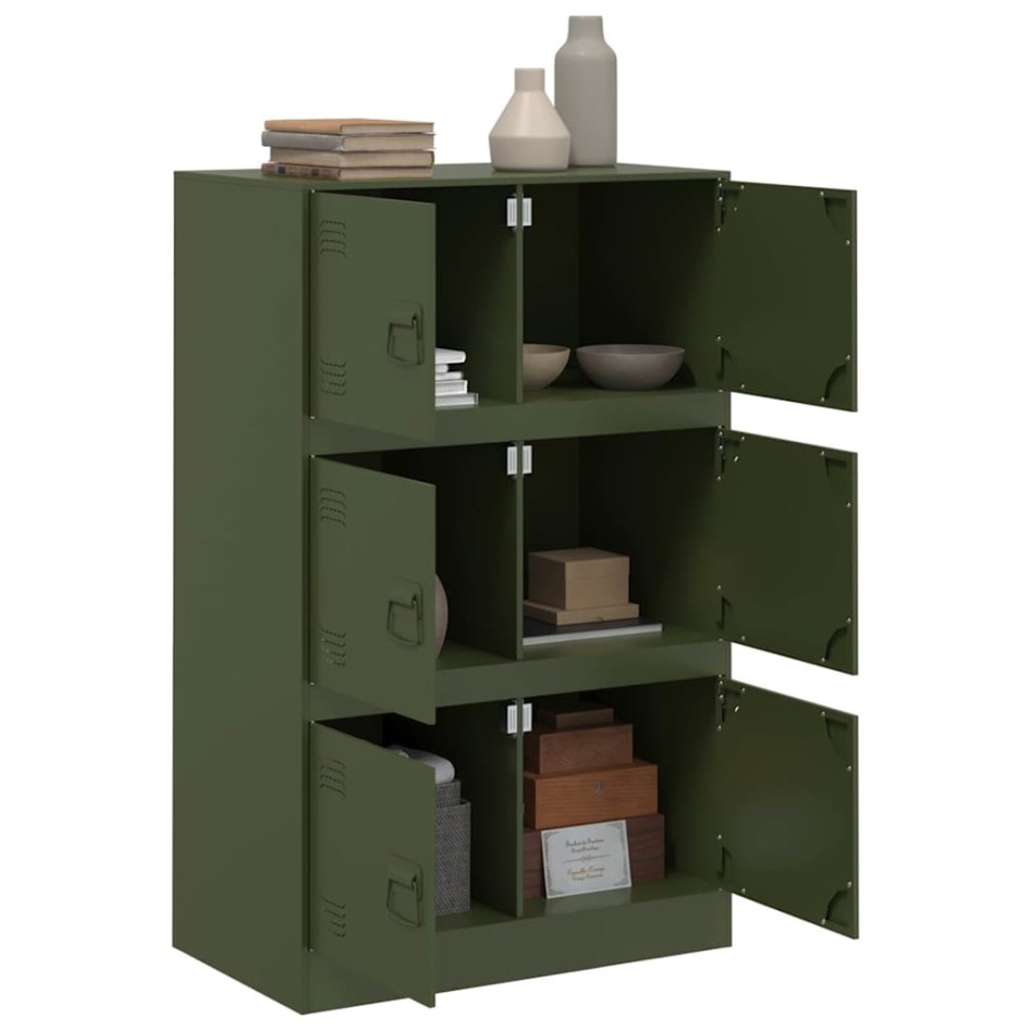 Aparador de acero verde oliva 67x39x107