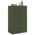 Aparador de acero verde oliva 67x39x107
