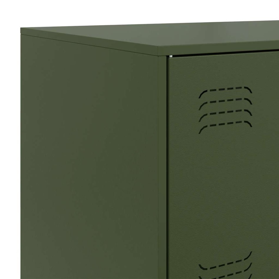 Aparador de acero verde oliva 67x39x107
