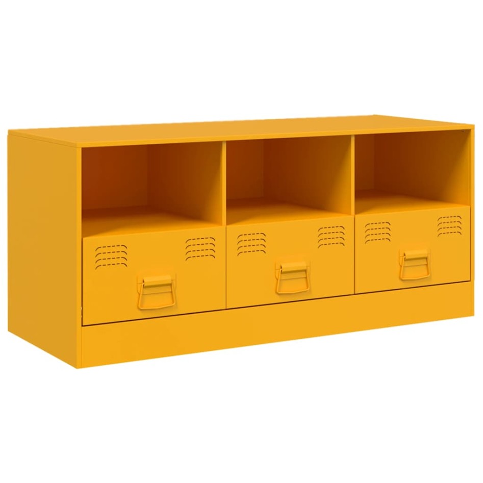 Mueble para TV de acero amarillo mostaza 99x39x44