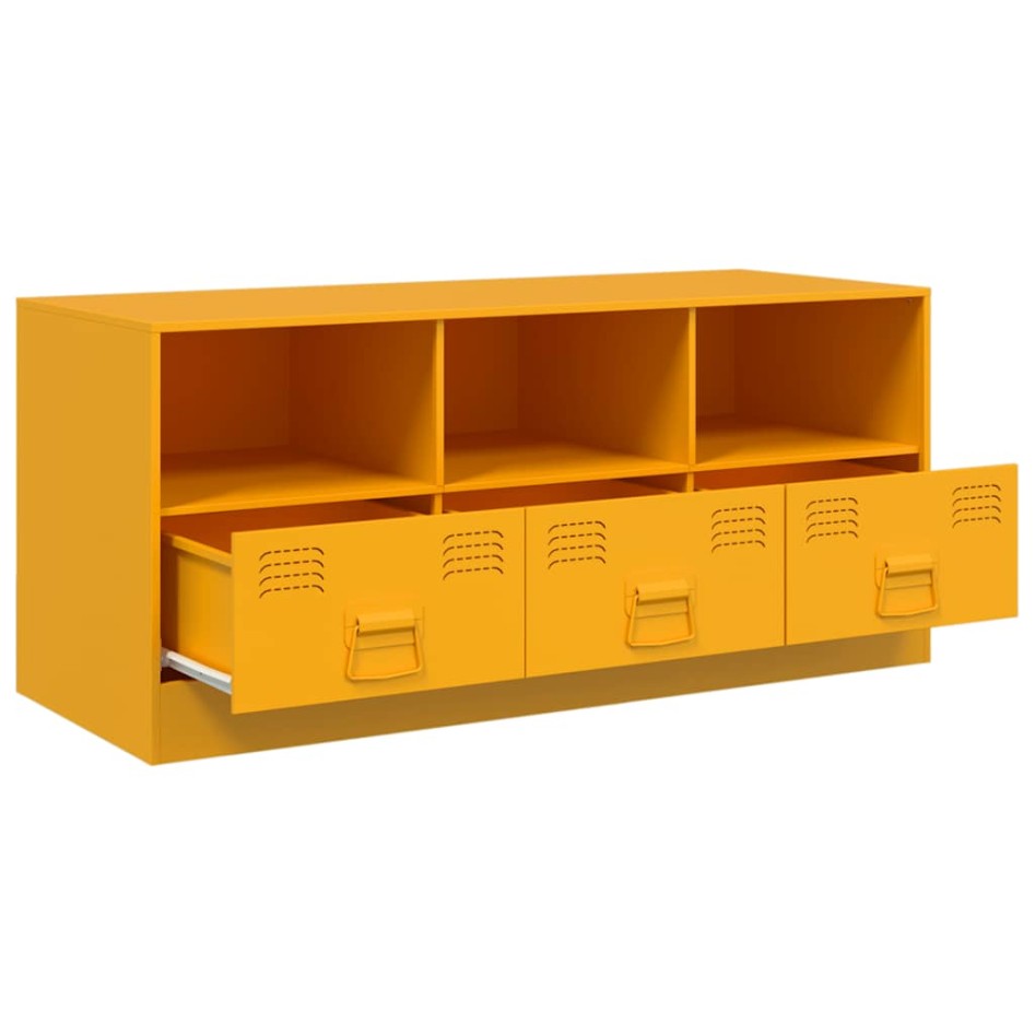 Mueble para TV de acero amarillo mostaza 99x39x44