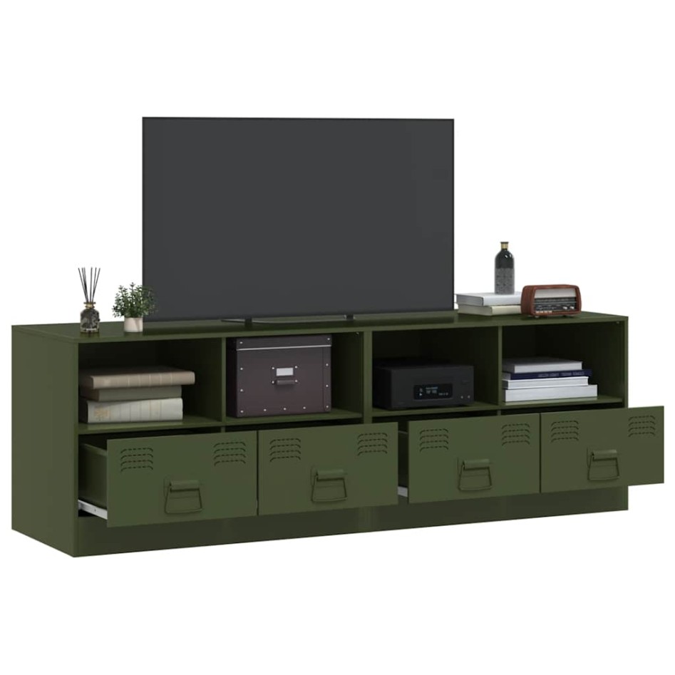 Muebles para TV 2 unidades acero verde oliva 67x39x44