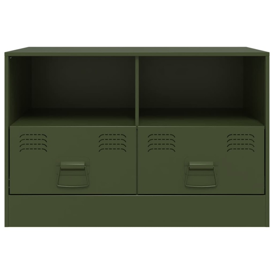 Muebles para TV 2 unidades acero verde oliva 67x39x44