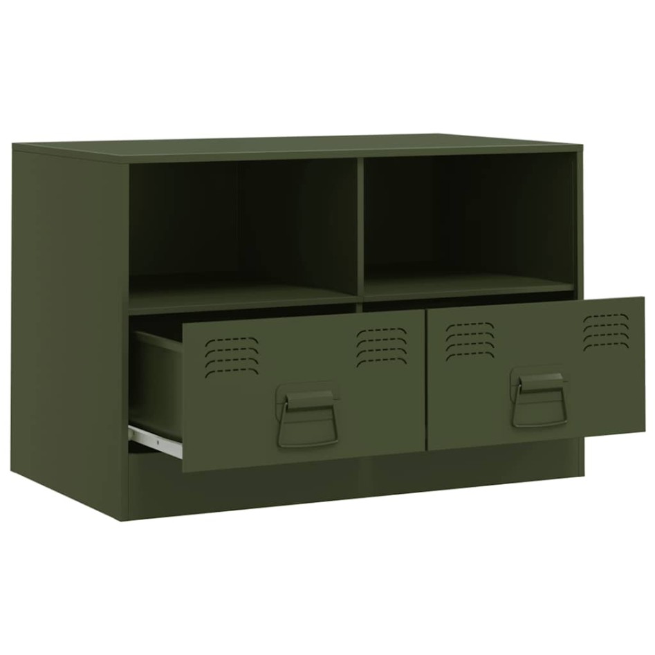Muebles para TV 2 unidades acero verde oliva 67x39x44
